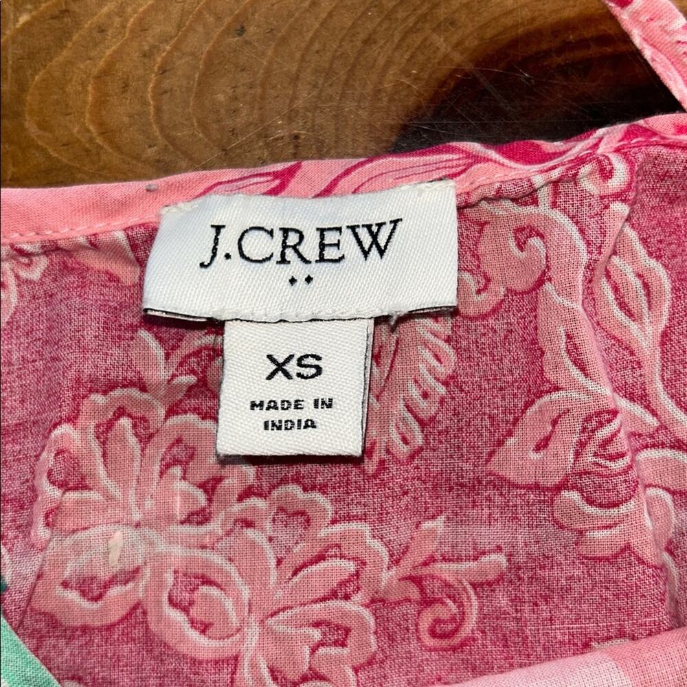 J.Crew Patchwork Floral Tiered Maxi Dress Tie Straps Size XSmall - Picture 3 of 5